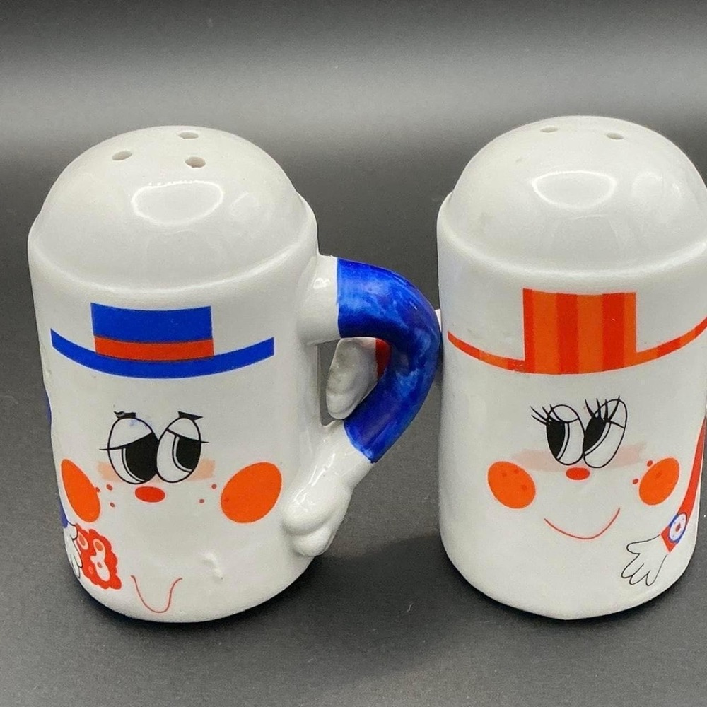 vintage rosey cheeks salt and pepper shakers